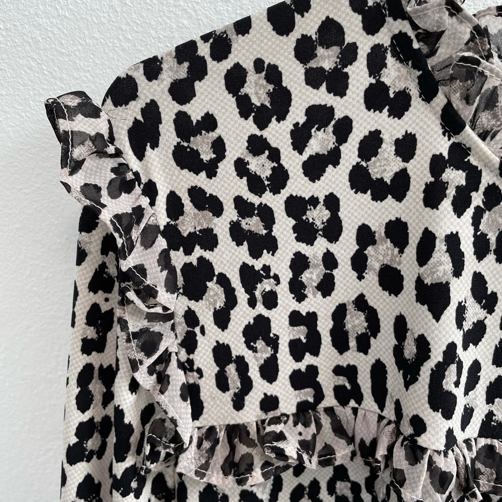 Karl Lagerfeld Paris animal print ruffle top - Picture 6 of 10